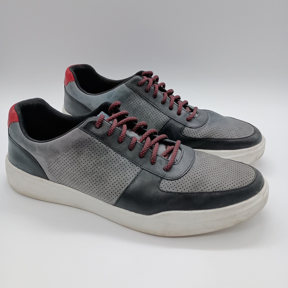 Cole Haan Grand Crosscourt Mens Grey Black Leather Sneakers Size 11.5 M